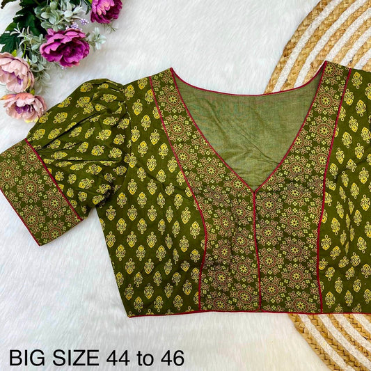 Original ajrakh print cotton ready made blouse