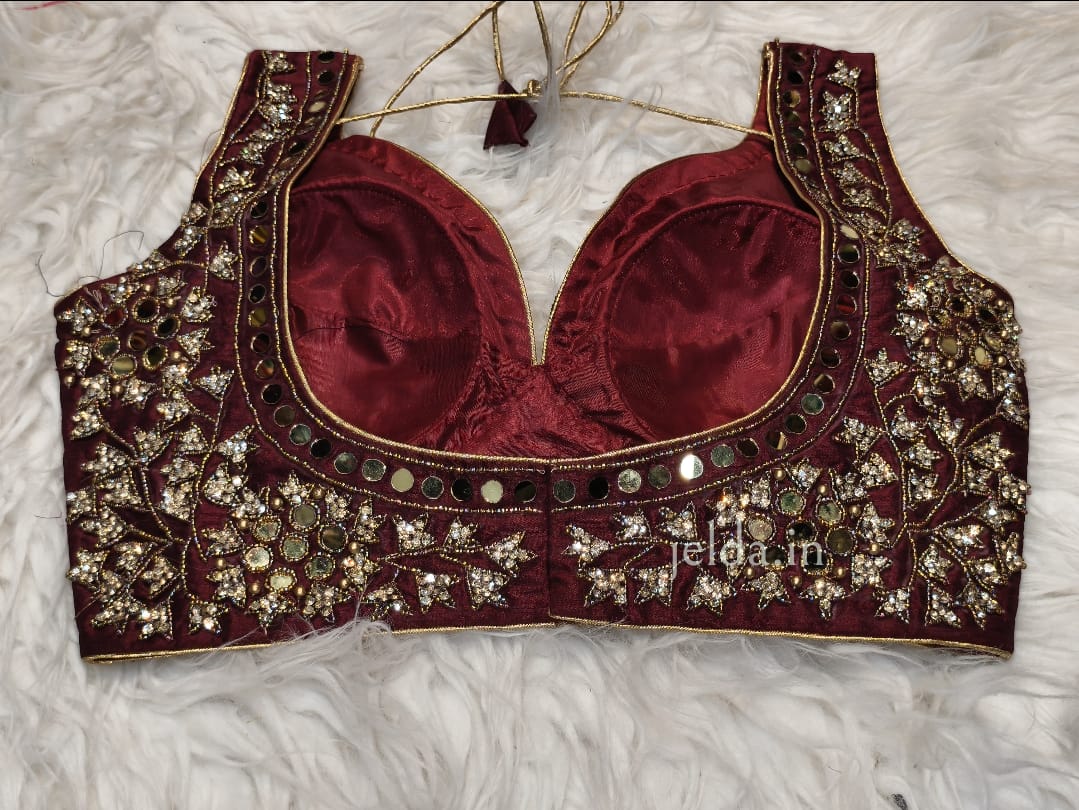 Zarkan real mirror handwork custom made blouse