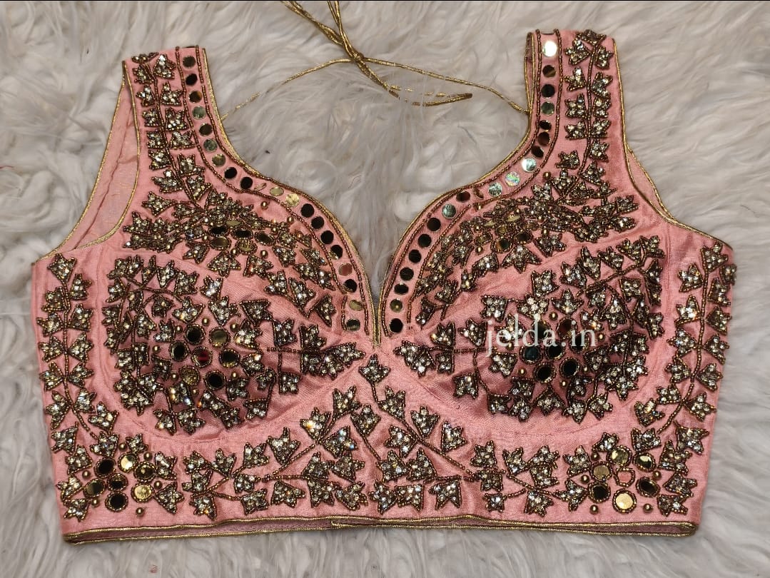 Zarkan real mirror handwork custom made blouse