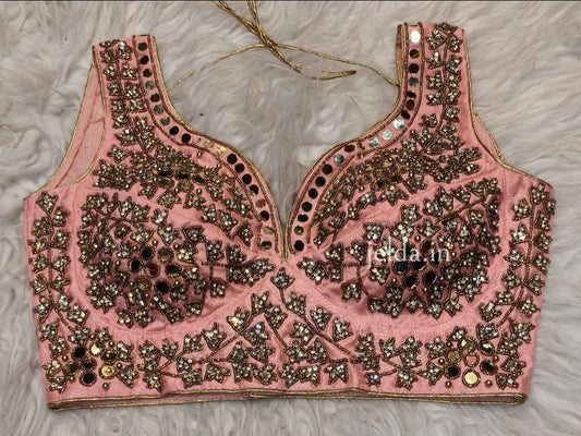 Zarkan real mirror handwork custom made blouse