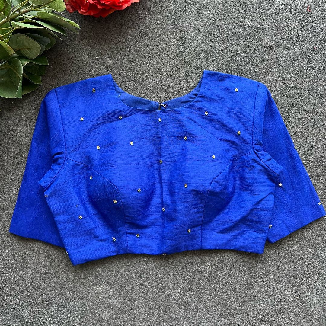 A beauty of golden handwork all over ready made blouse