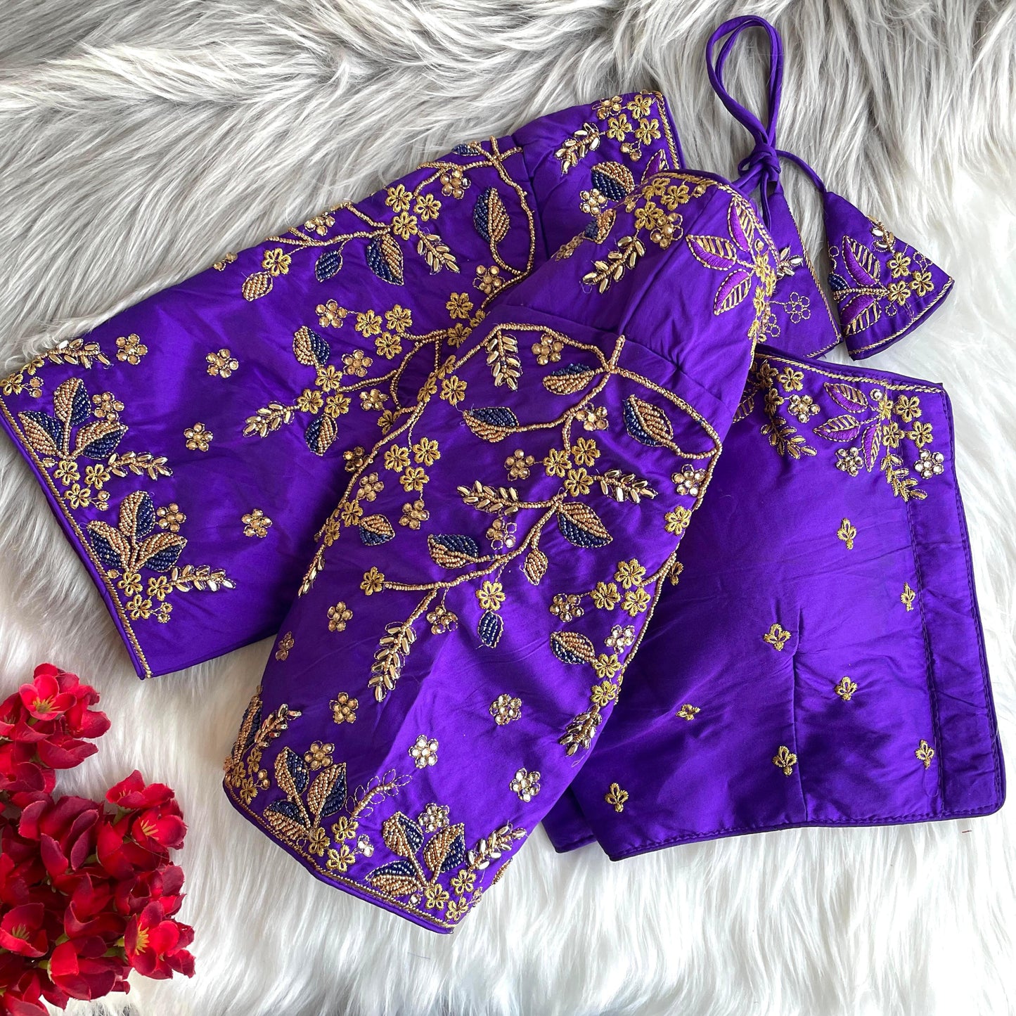 Heavy banarasi silk ready made blouse