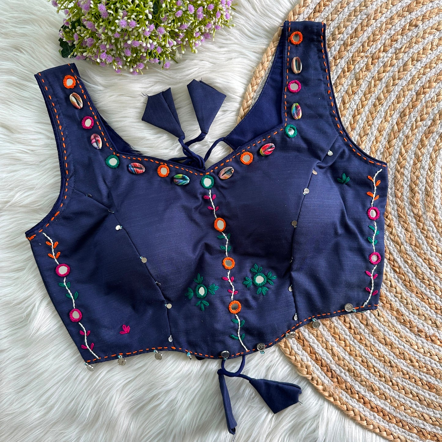 PRESENTING PURE HAND MIRROR DESIGNER READY MADE BLOUSE