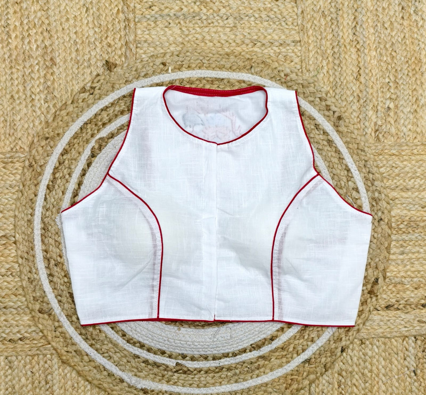 New cotton halter thread embroidery ready made blouse