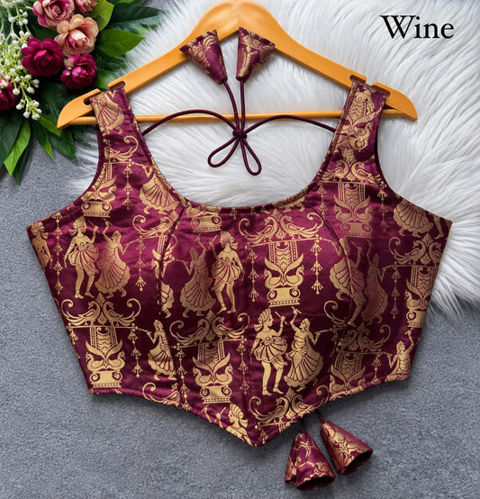 Heavy King Khab Banarasi With Tricot Fuising ready made blouse