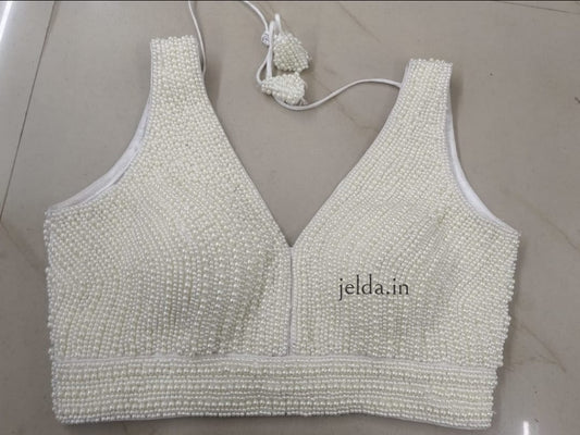 Exclusive pearl work - custom made blouses