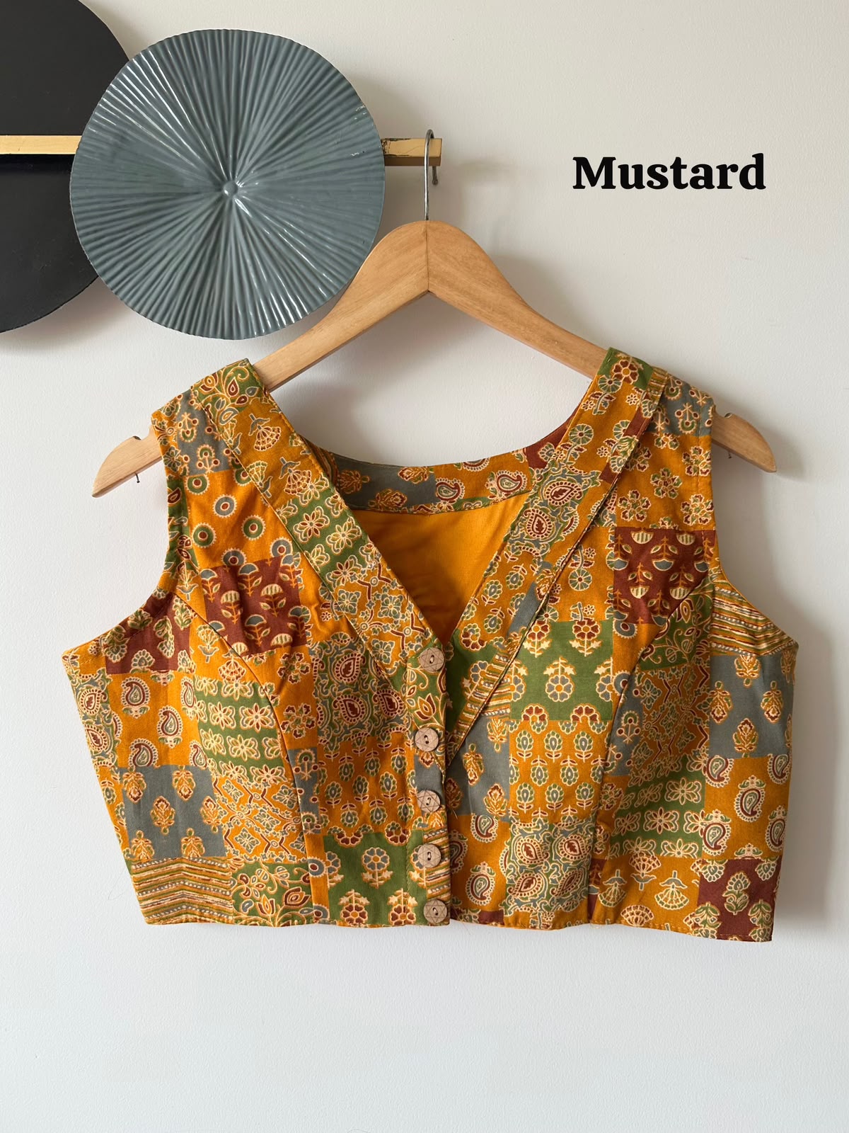 60-60 Cotton Handblock Handicrafts ready made blouse