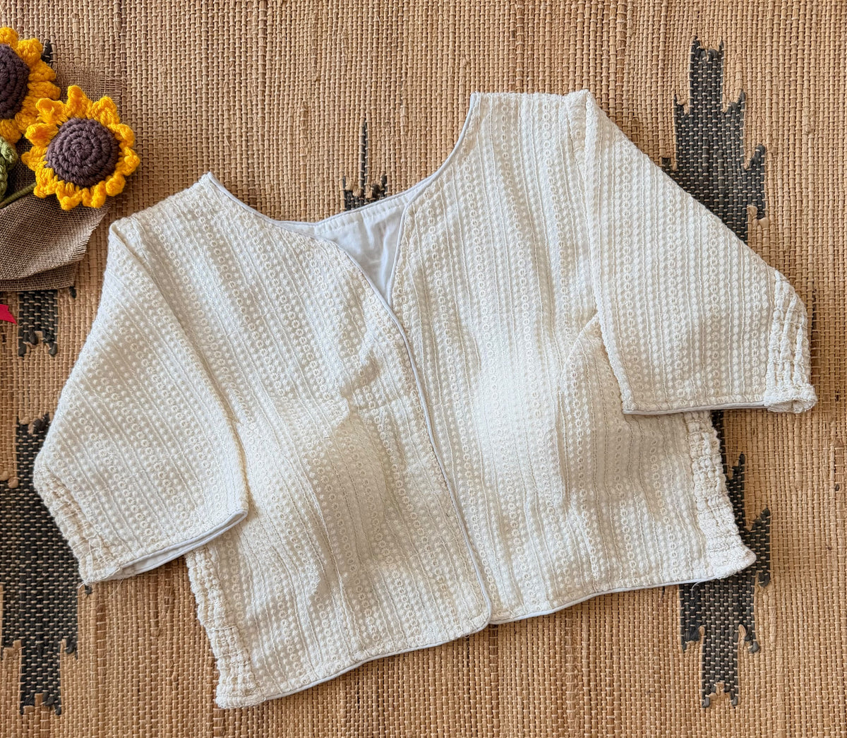 Beautiful Lucknowi Chikankari work  with side elastic ready made blouse