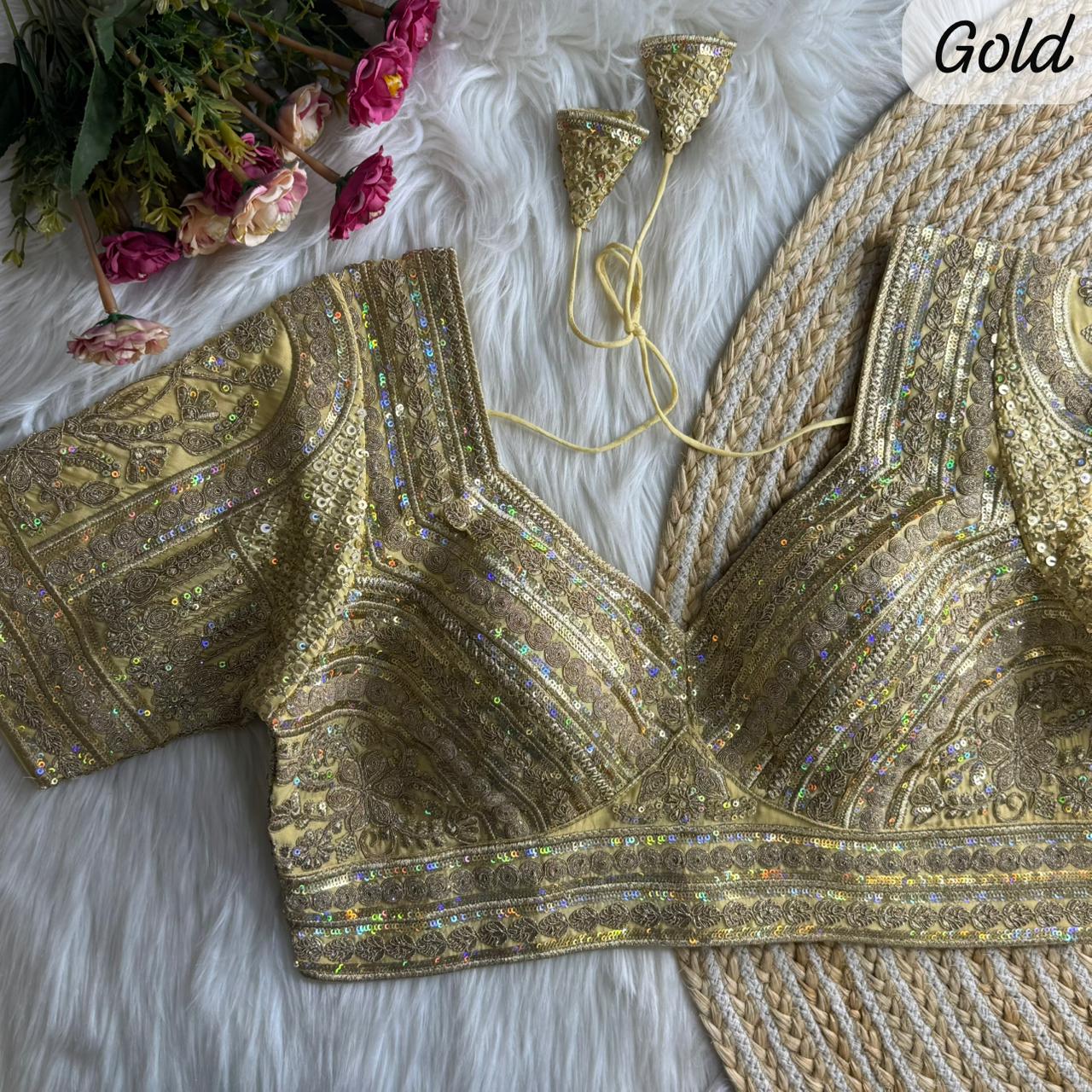 Heavy Pure Soft Roman Silk With Tricot Fuising ready made blouse