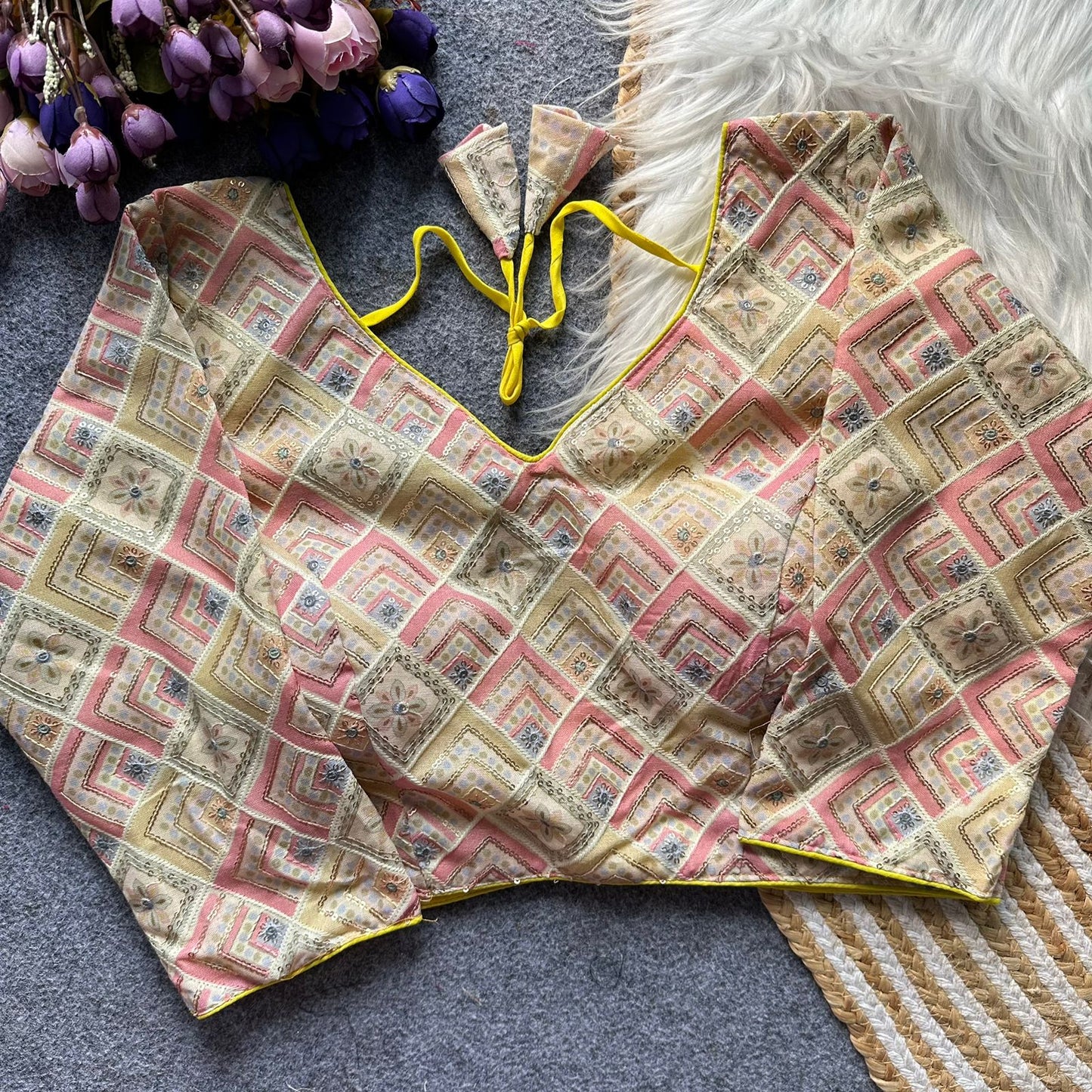 Pure cotton full sleeve ready made blouse