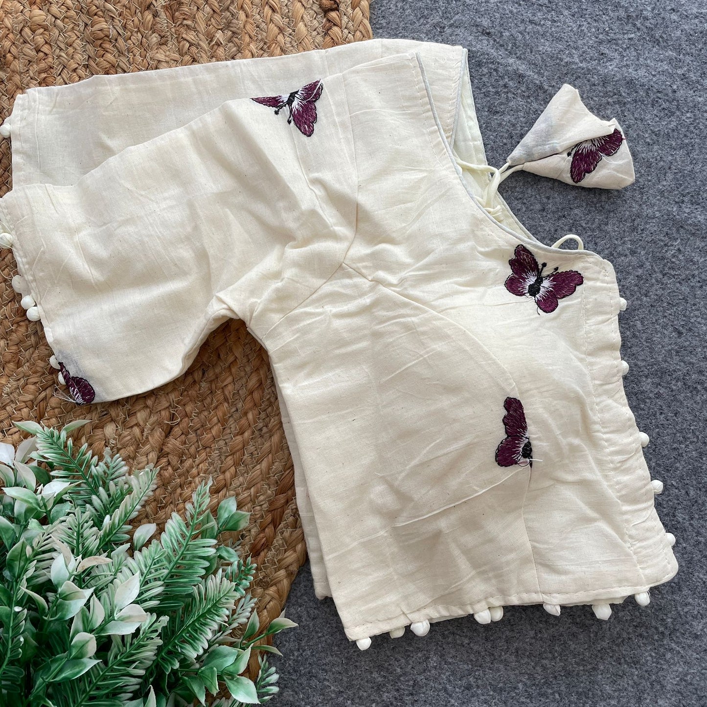 Pure Camric Cotton Diable ready made blouse