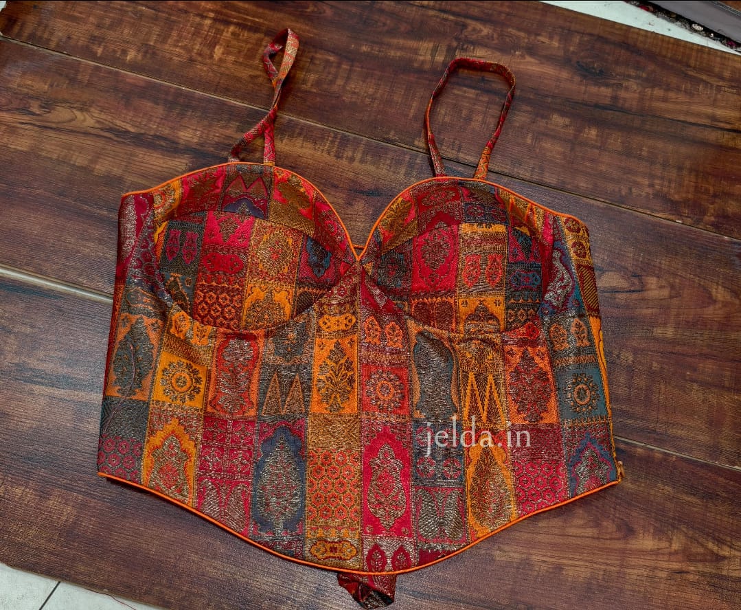 Corset multi banarsi brocade custom made blouse