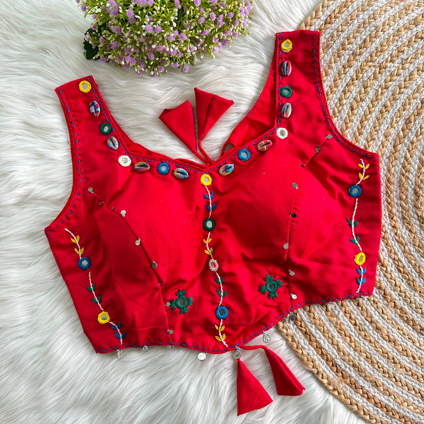 PRESENTING PURE HAND MIRROR DESIGNER READY MADE BLOUSE