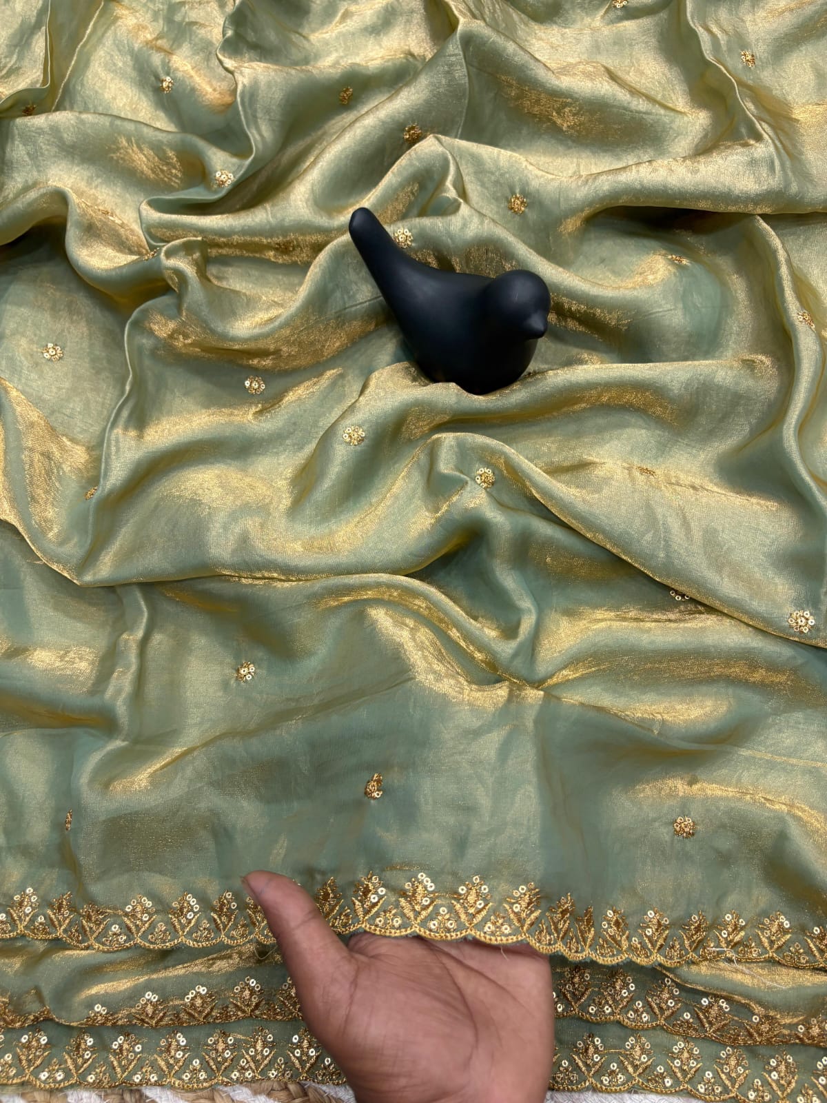 Fandy satin space silk saree