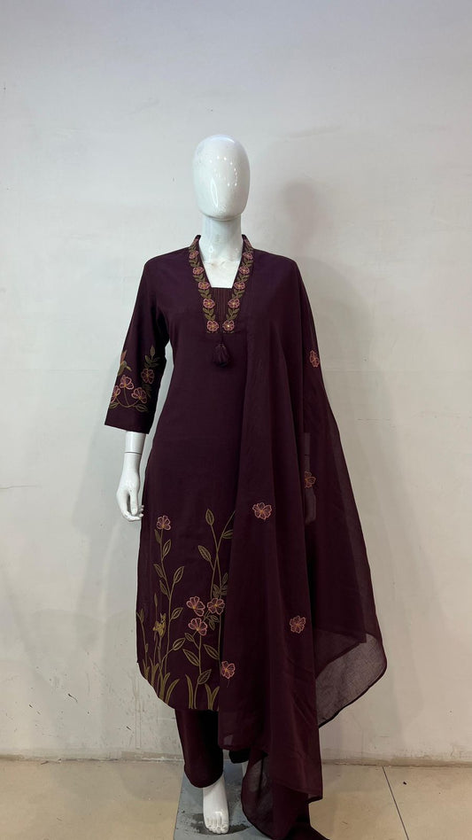 Cotton embroidery salwar suit