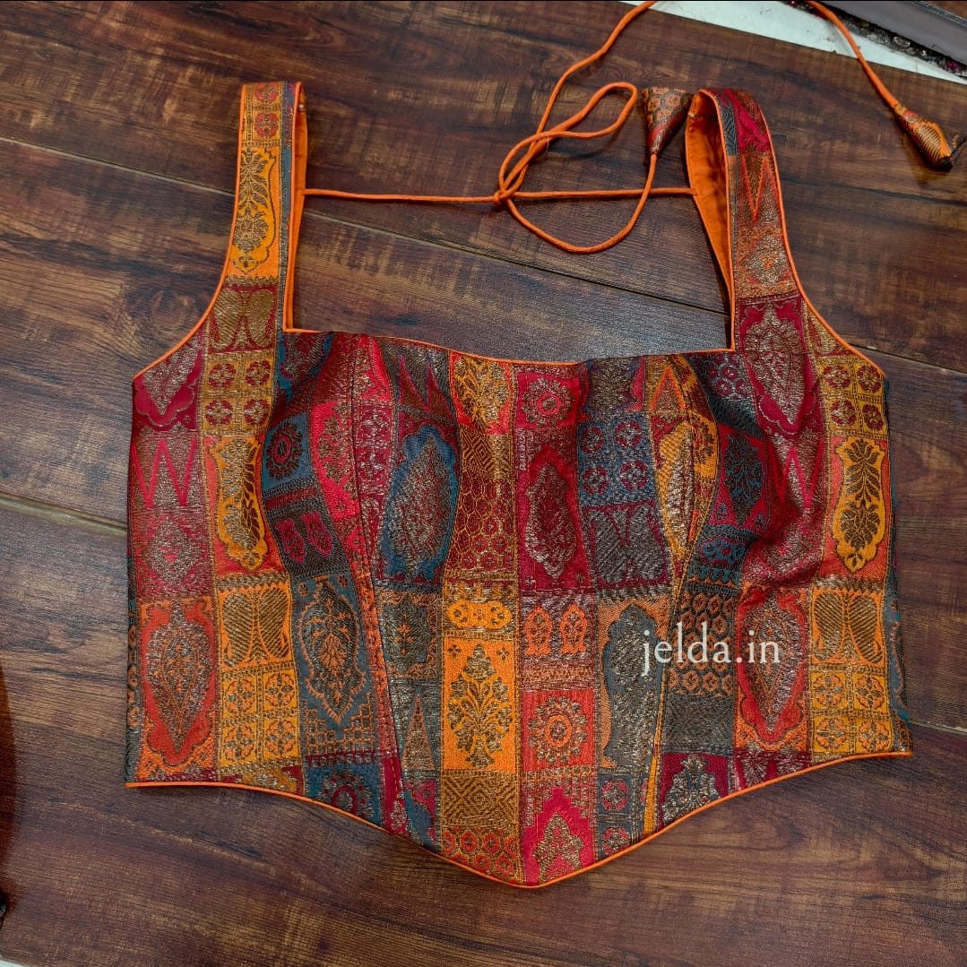Corset multi banarsi brocade custom made blouse