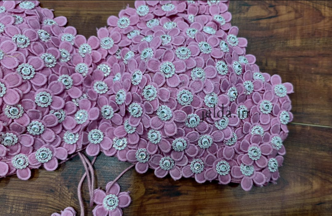 Exclusive Flower beads and lace handwork custom made blouse