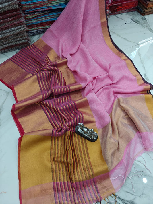 Pure linen by linen saree