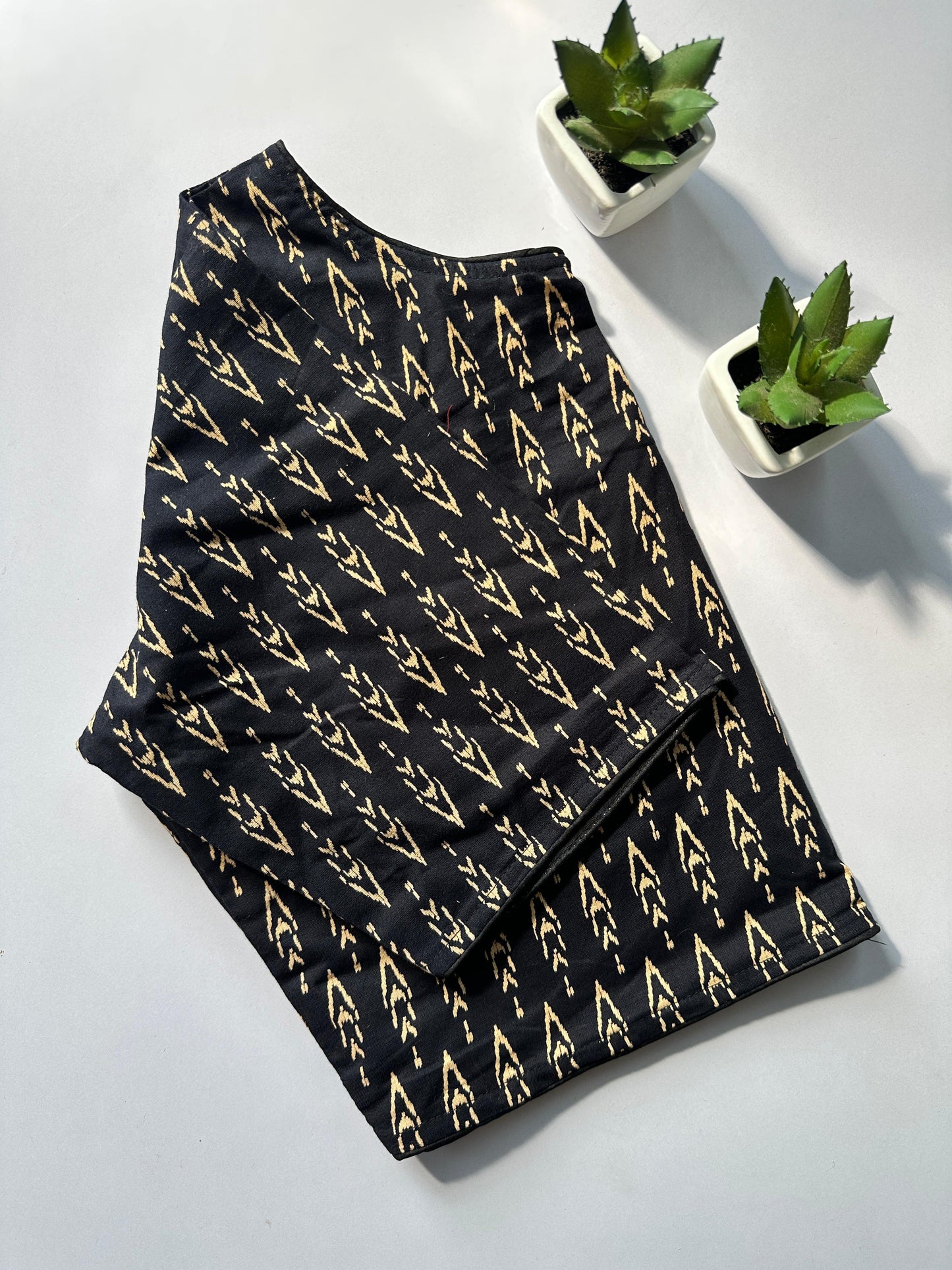 Presenting pure ajrakh handBlock/ikkat/indigo cotton ready made blouse