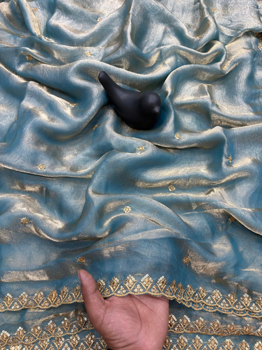 Fandy satin space silk saree