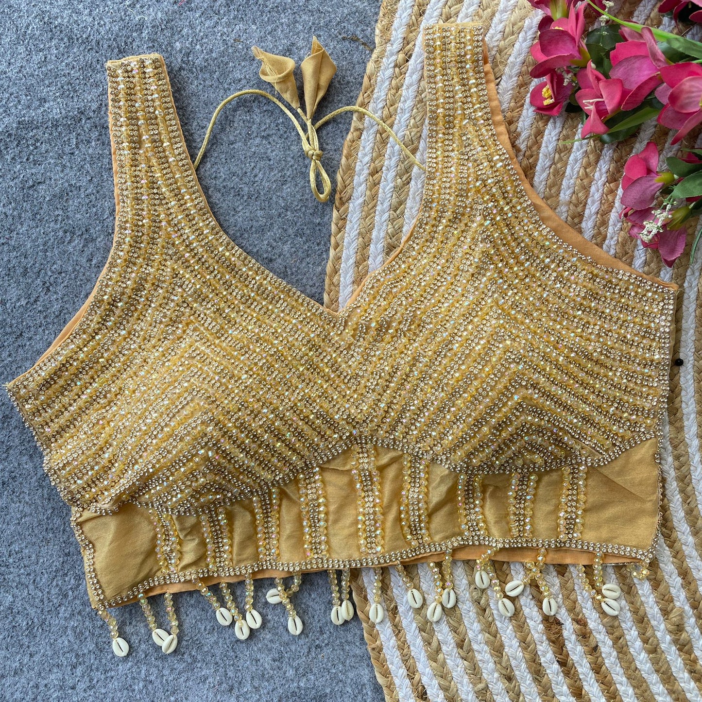 Pure silk handcrafted ready made blouse