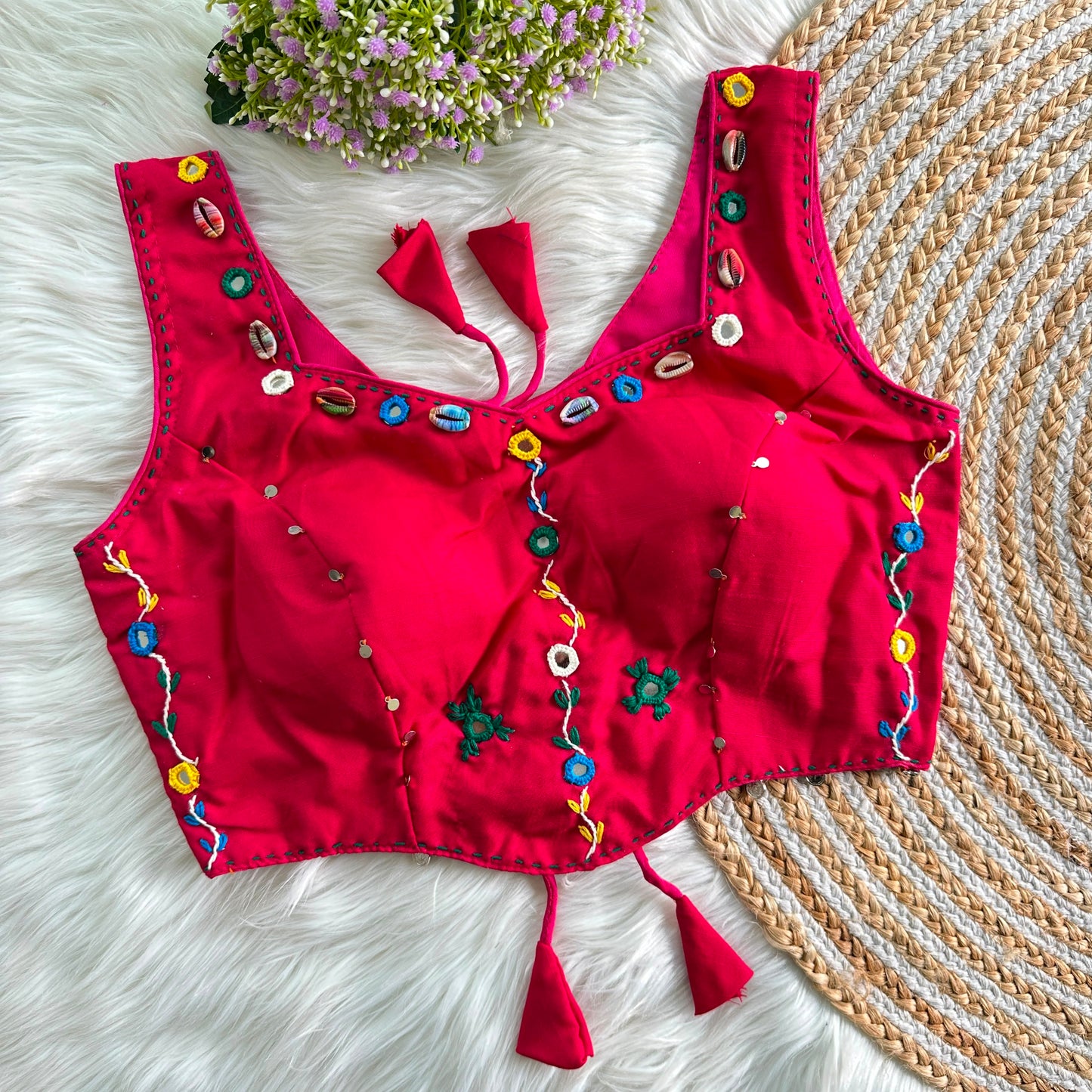 PRESENTING PURE HAND MIRROR DESIGNER READY MADE BLOUSE