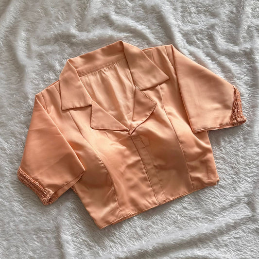 Soft silk fabric with elastic attach for better fitting ready made blouse
