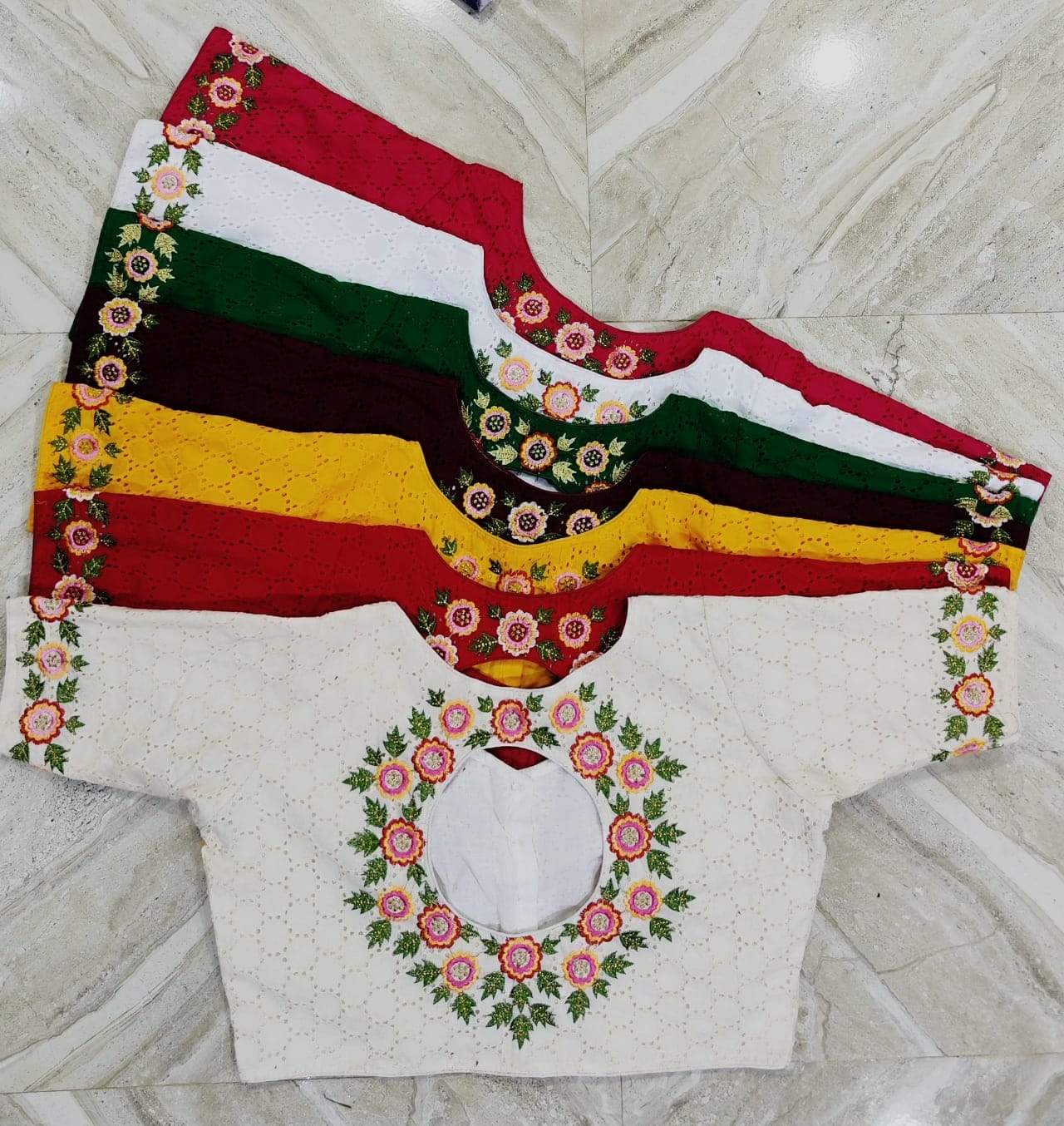 Hakoba embroidery work ready made blouse