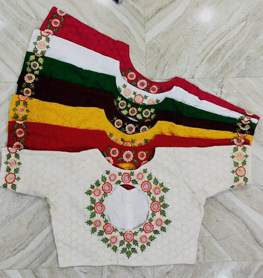 Hakoba embroidery work ready made blouse