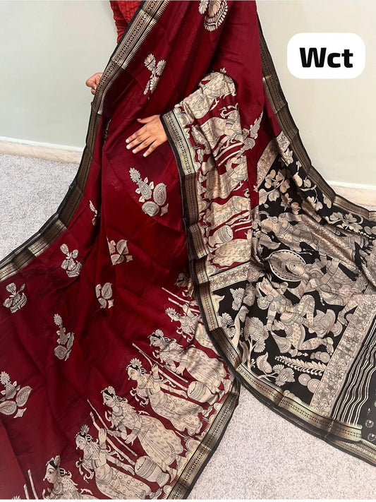 Fall for the comfort of these Mushru Mangalagiri silk sarees