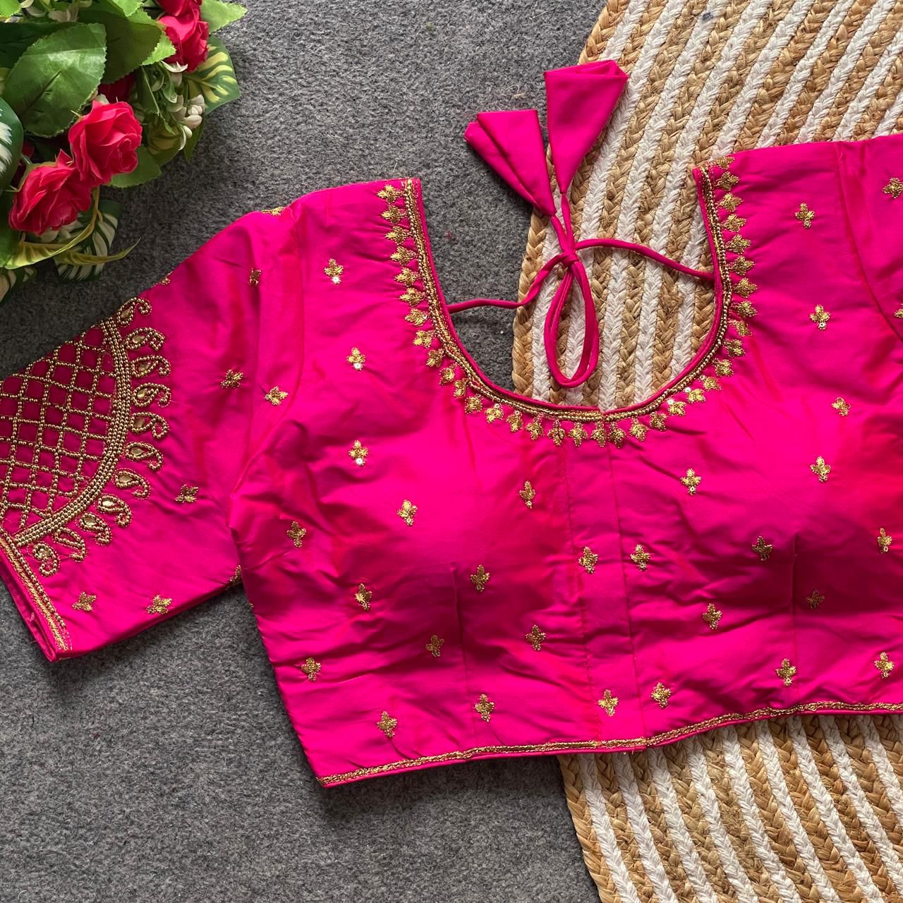 Heavy banarasi silk ready made blouse