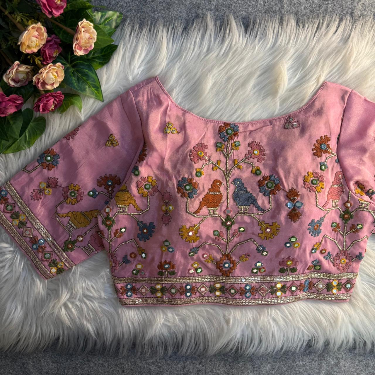 Heavy pure soft viscous cosmos silk ready made blouse