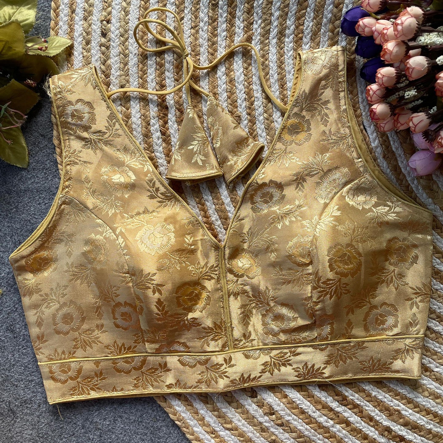 Dola silk sleeveless ready made blouse