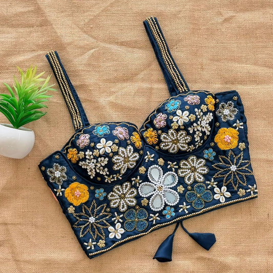 Beautiful handcrafted work all over ready made blouse