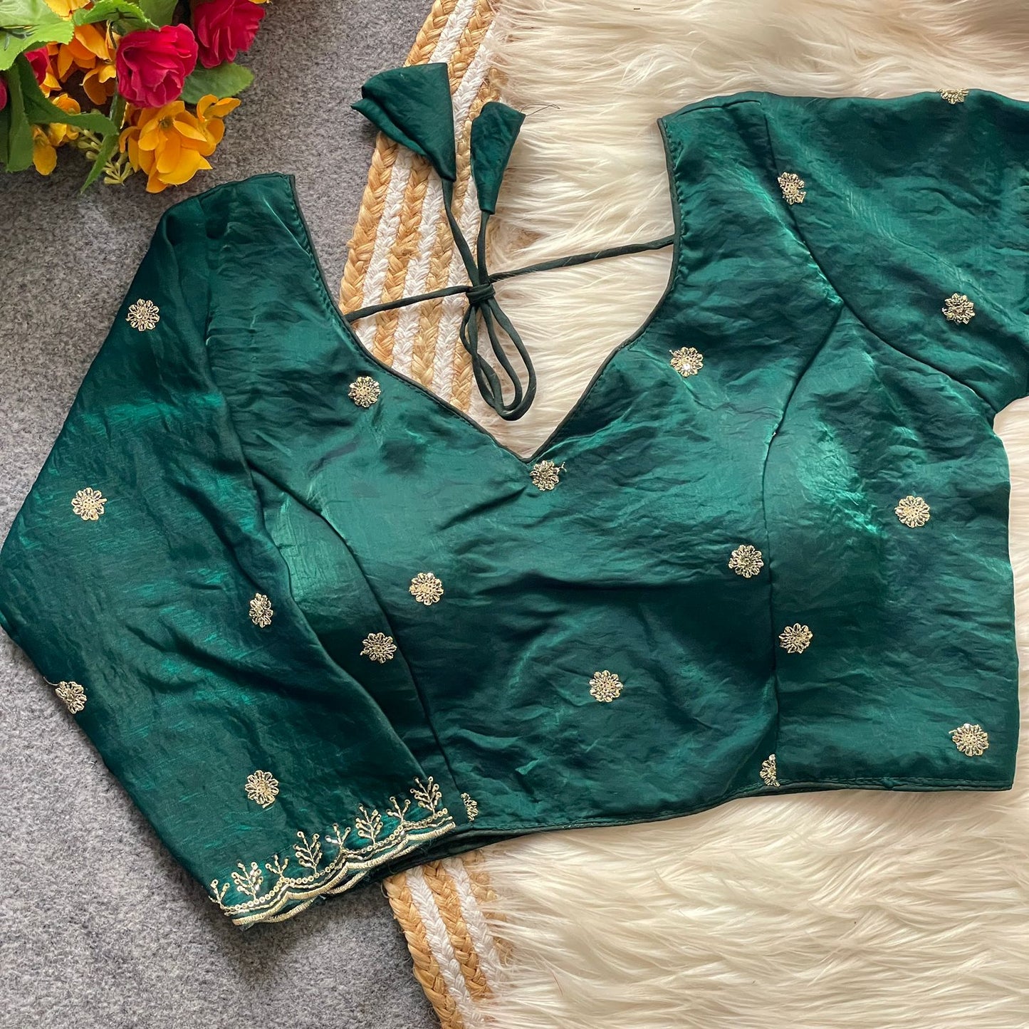 Heavy Handwork + Sequins & Codding Thread Work Ready Made Blouse