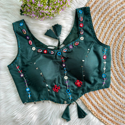 PRESENTING PURE HAND MIRROR DESIGNER READY MADE BLOUSE