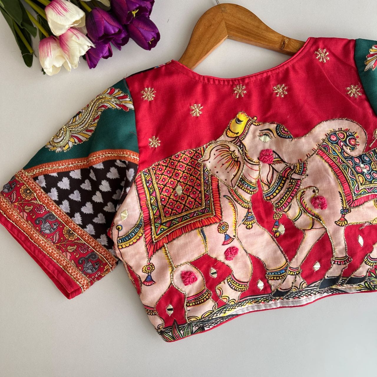 Pure Cotton Hand work ready made blouse